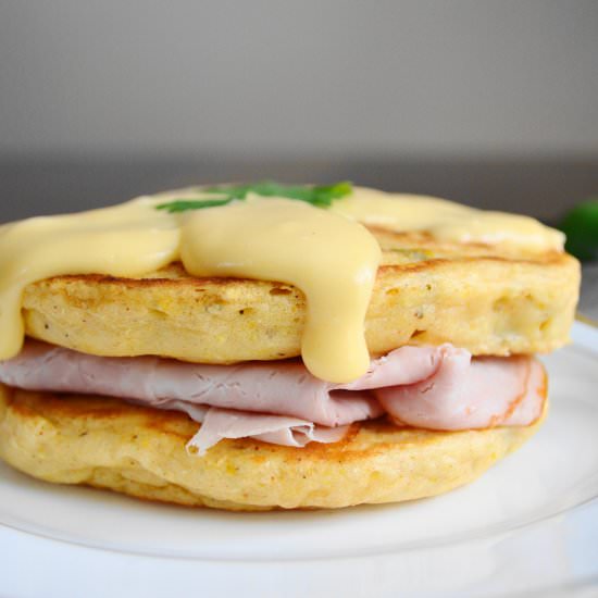 Chili Corn Cake Ham Sandwiches