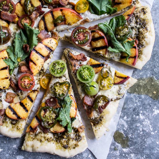 BLT + Grilled Peach Pizza