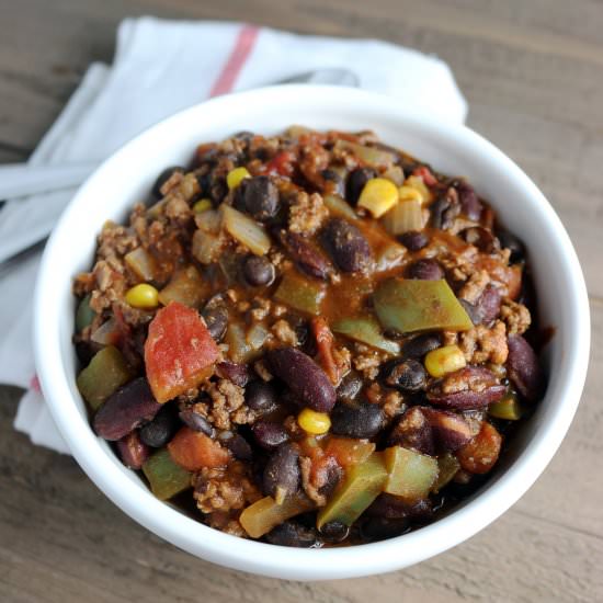 Ground Beef and Black Bean Chili