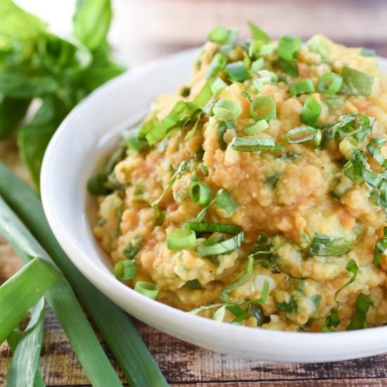 Red Lentil Ragu With Basil