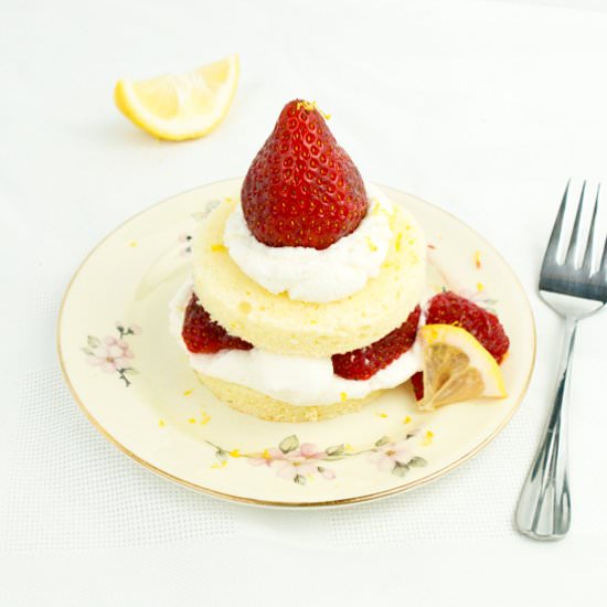 Lemon Chiffon Strawberry Cloud Cake