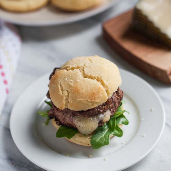 Stuffed Lamb Burgers + Paleo Buns