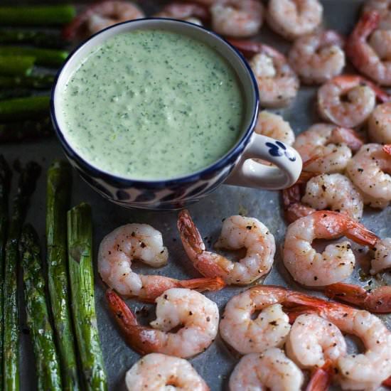 Roasted Shrimp and Asparagus