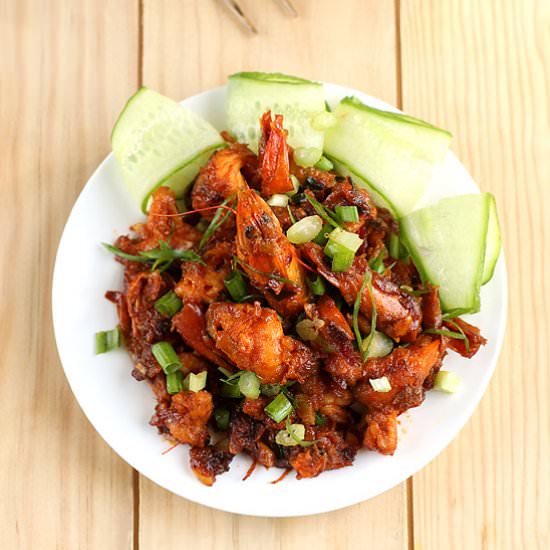 Stir fried prawns