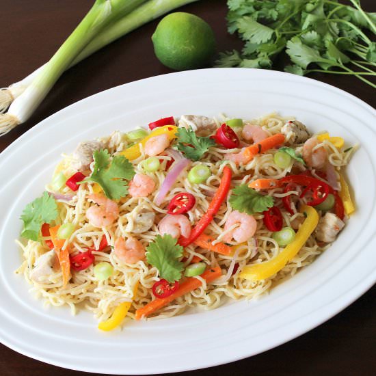 Thai Chicken and Shrimp Noodles