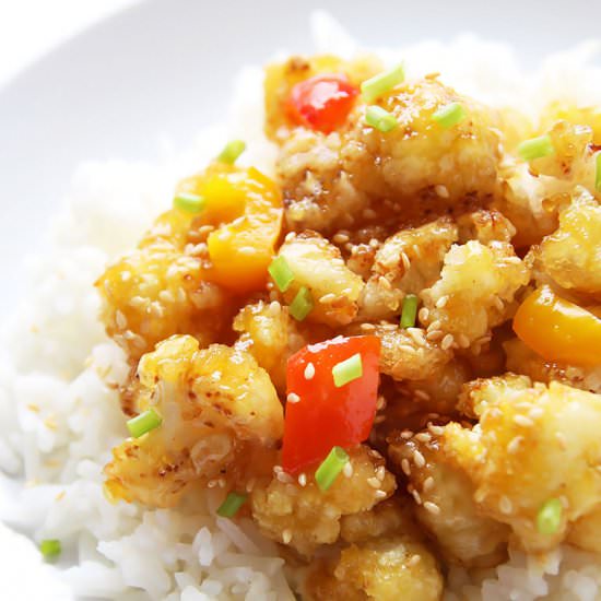 Cauliflower Orange “Chicken”
