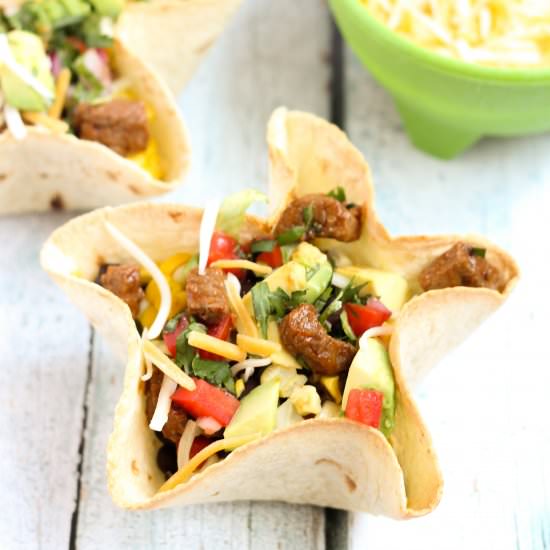 BBQ Steak Taco Salads