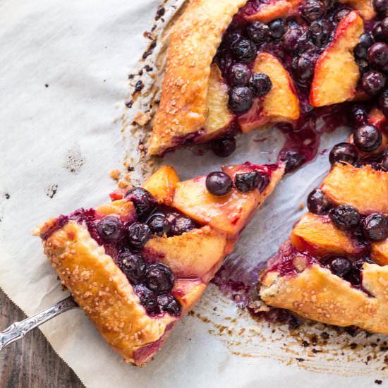 Blueberry + Peach Crostata