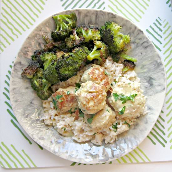 Lemon Parsley Turkey Meatballs