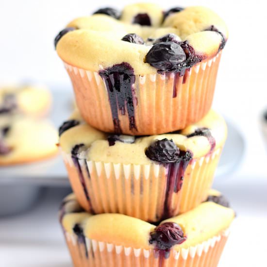 Soft and Moist Blueberry Muffins