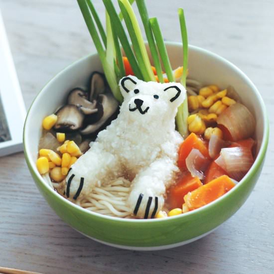 Vegan Ramen with a Polar Bear