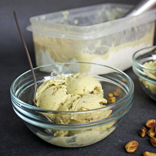 Vegan pistachio ice cream