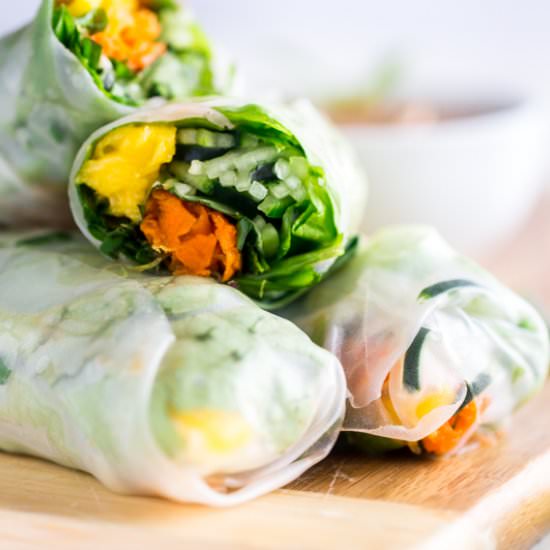 Vegan Cucumber Noodle Summer Rolls