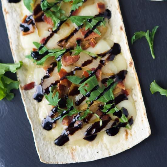 Pear, Brie and Bacon Flatbread