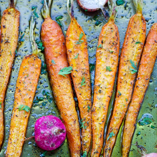 Roasted Carrots And Radishes