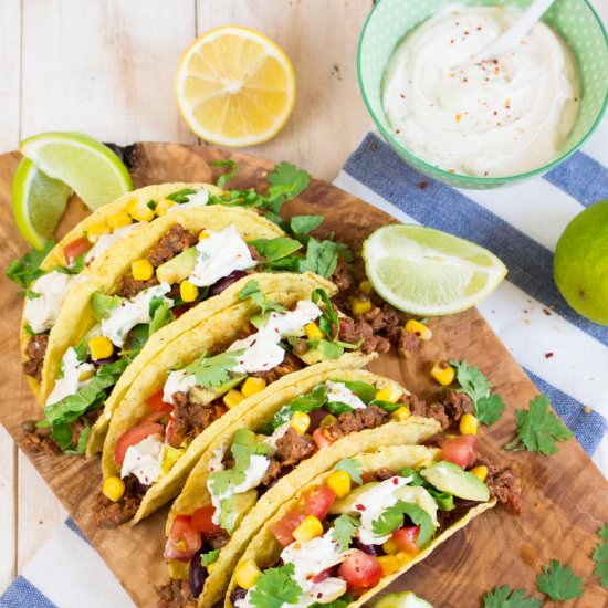Vegan Tacos with Sour Cream