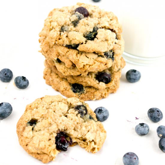 Fresh Blueberry Oatmeal Cookies