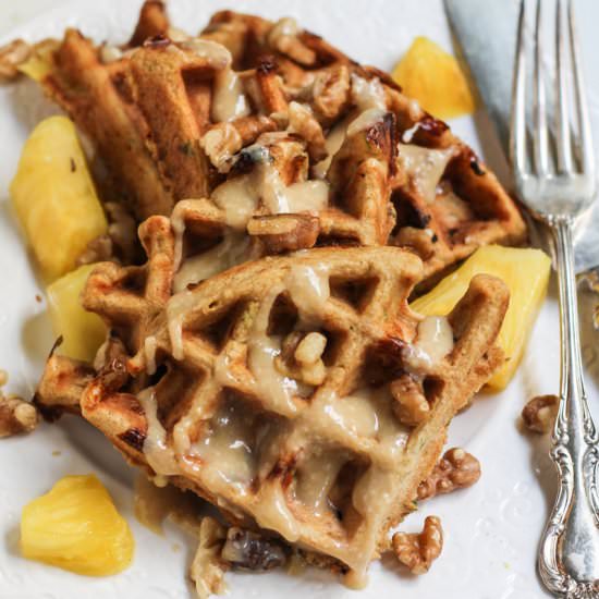 Whole Wheat Carrot Cake Waffles