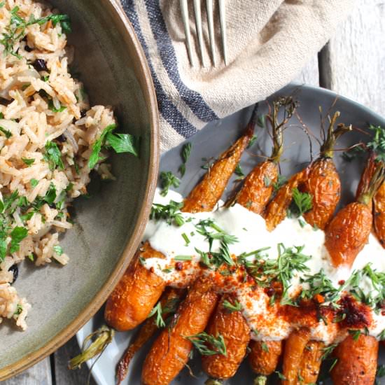 Spiced Pilaf & Roasted Carrots