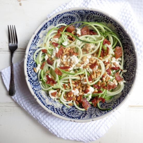 Mustard Zoodles with Bacon