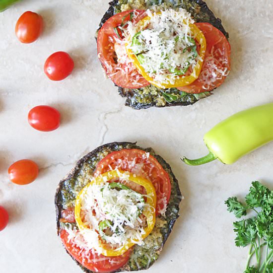 Pesto Quinoa Portobello Pizza