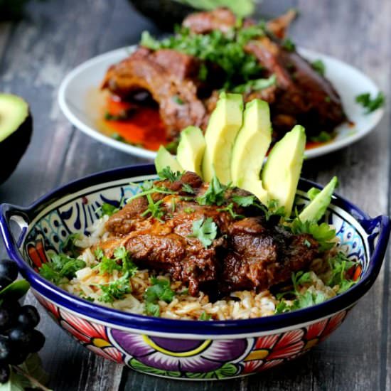 Slow Cooker Beer Ribs Rice Bowls