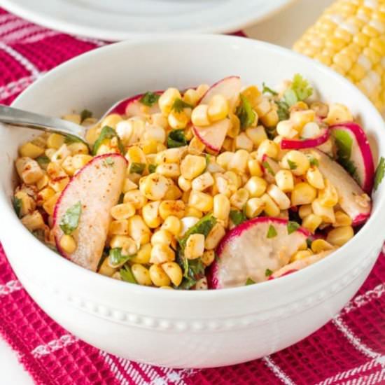 Raw Corn and Radish Salad