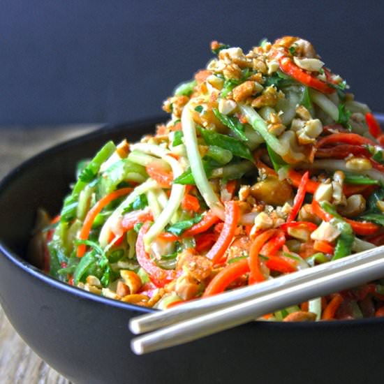 Easy Crunchy Asian Peanut Slaw