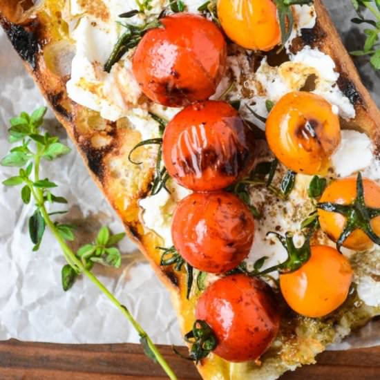 Grilled Cherry Tomato Bruschetta
