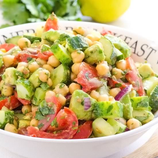Chickpea and Avocado Garden Salad