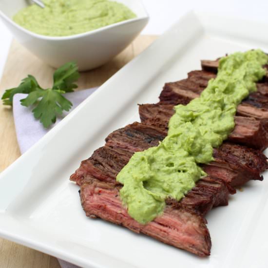 Flank Steak with Creamy Chimichurri