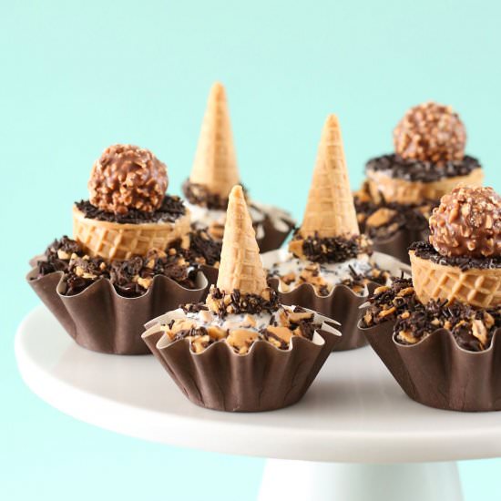 Nutella Brownie Sundae Cupcakes