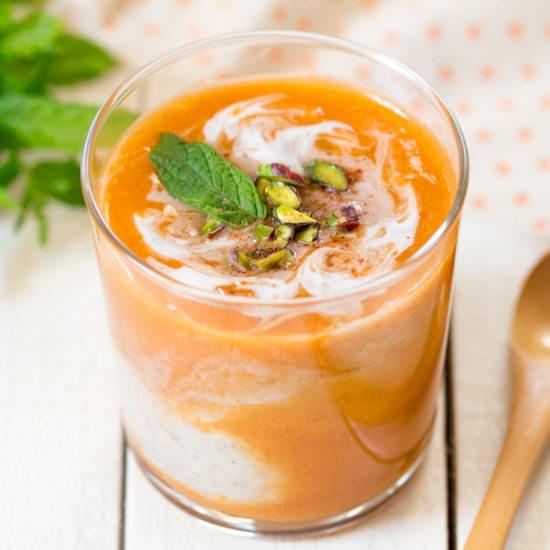 Raw apricot buckwheat porridge