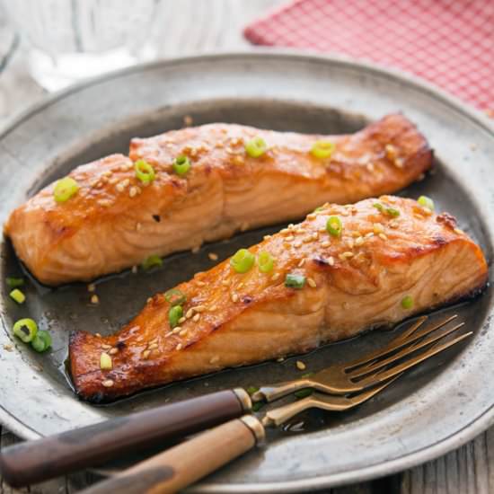 Sesame-Soy Salmon with Honey Glaze