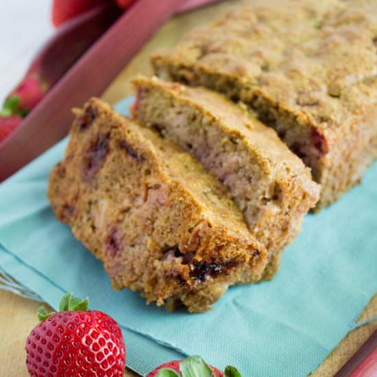 Healthy Strawberry Rhubarb Bread