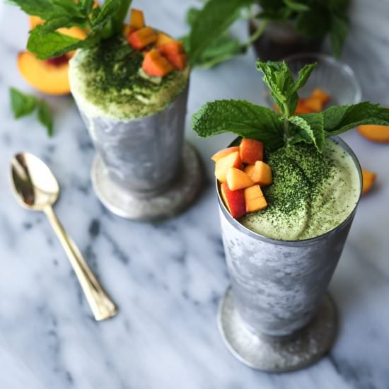 Matcha Peach Lassi