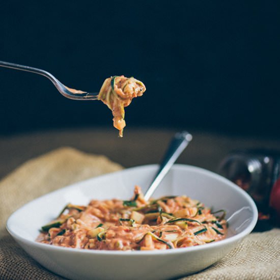 Zoodles Creamy Roasted Tomato Sauce