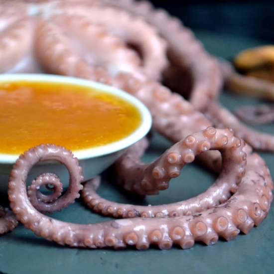 Tender Octopus with Orange Sauce
