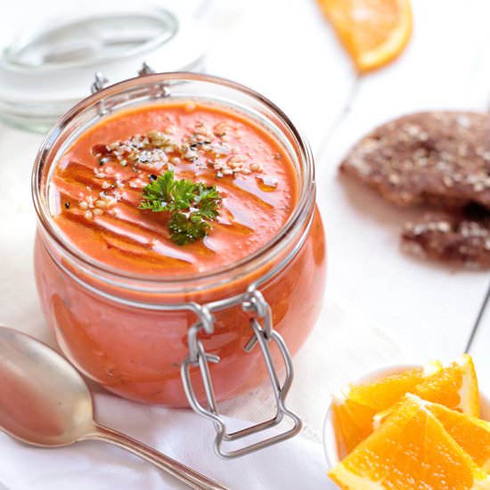 Cold Bell Pepper and Coconut Soup