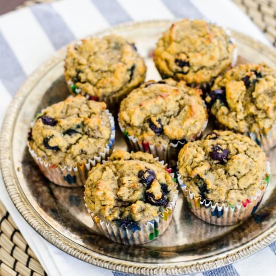 Blueberry Banana Coconut Muffins