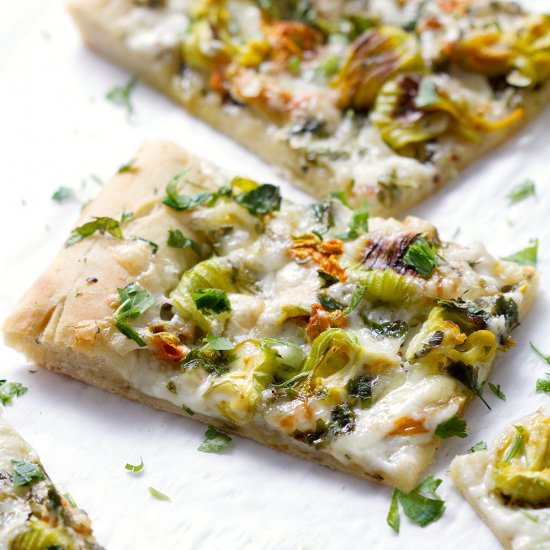 Squash Blossom Pizza