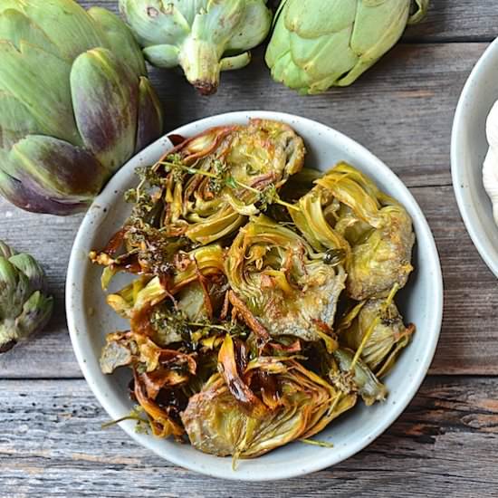 Steam Fried Artichokes