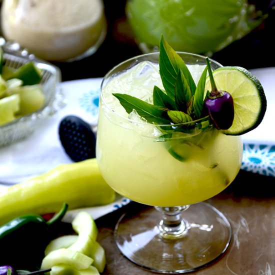 Spicy Thai Basil Cucumber Cocktail