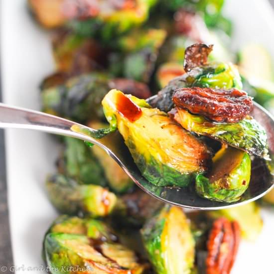 Balsamic Glazed Oven Roasted Brussels Sprouts