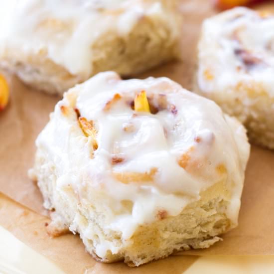 Peach Cinnamon Rolls