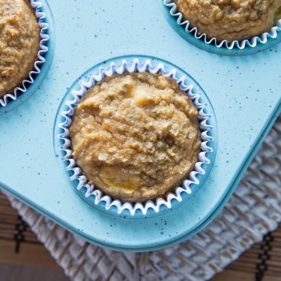 Coconut Peach Chia Muffins