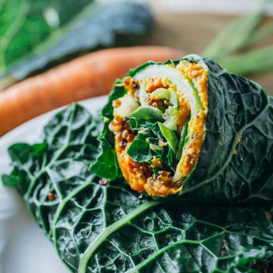Kale Wraps + Carrot Spread