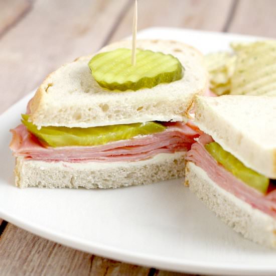 Dill Pickle Ham Sandwich