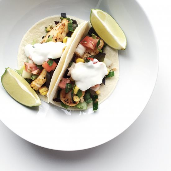 Fish Tacos with Fresh Corn Salsa