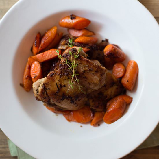 Dijon Roasted Chicken & Carrots